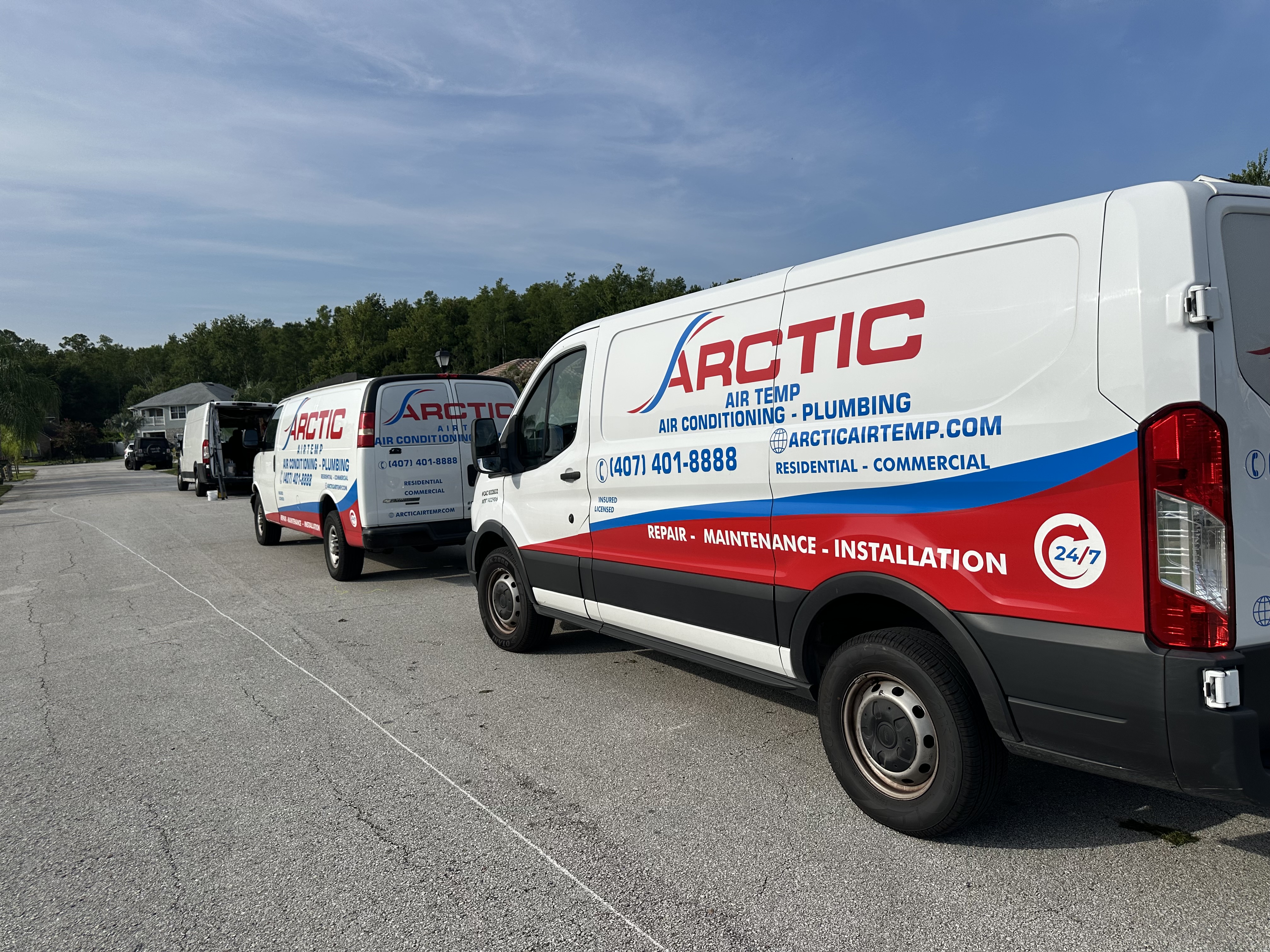 Arctic Air Temp service vans in Kissimmee, Florida